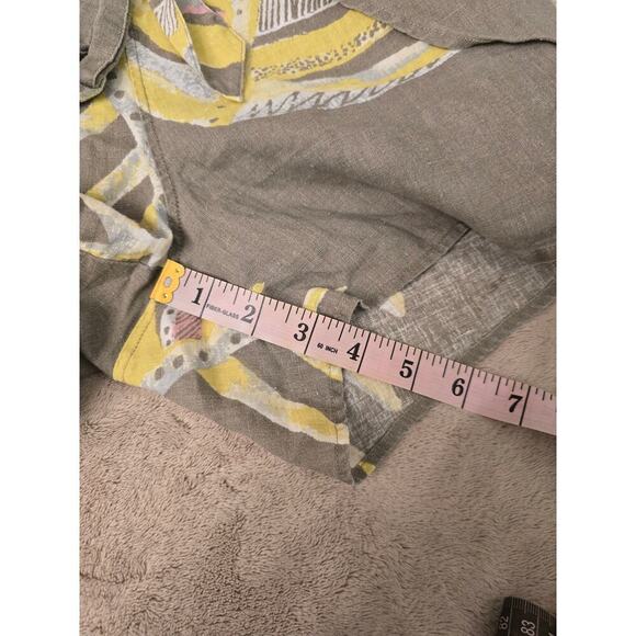 Patagonia Women's Shorts Green Garden Island Palms Tie Front Hemp Tencel size S - Picture 5 of 8